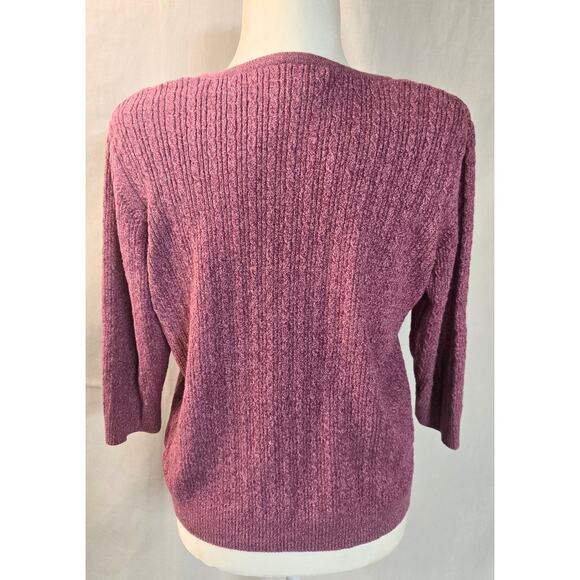 Rebecca Malone Petite XL Sweater Pink Vintage Top 3/4 Sleeve - Picture 4 of 7